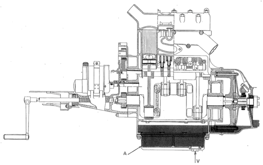 Engine drawing from Le Guide Du Garagiste